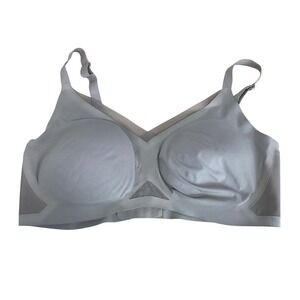 Honeylove Silhouette Bra Grey Wireless Mesh Panel Seamless Support XL LWBR0302